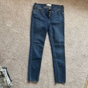 Free People Dark Blue Skinny Jeans